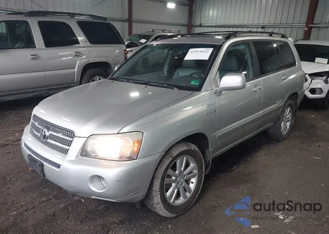 2006 Toyota Highlander Hybrid Limited V6 z USA, uszkodzony, nr VIN JTEEW21A760032861